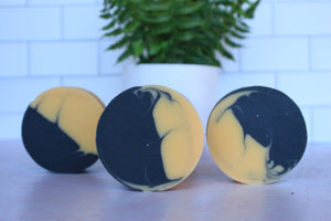 Charcoal and Turmeric Soap made in Toronto