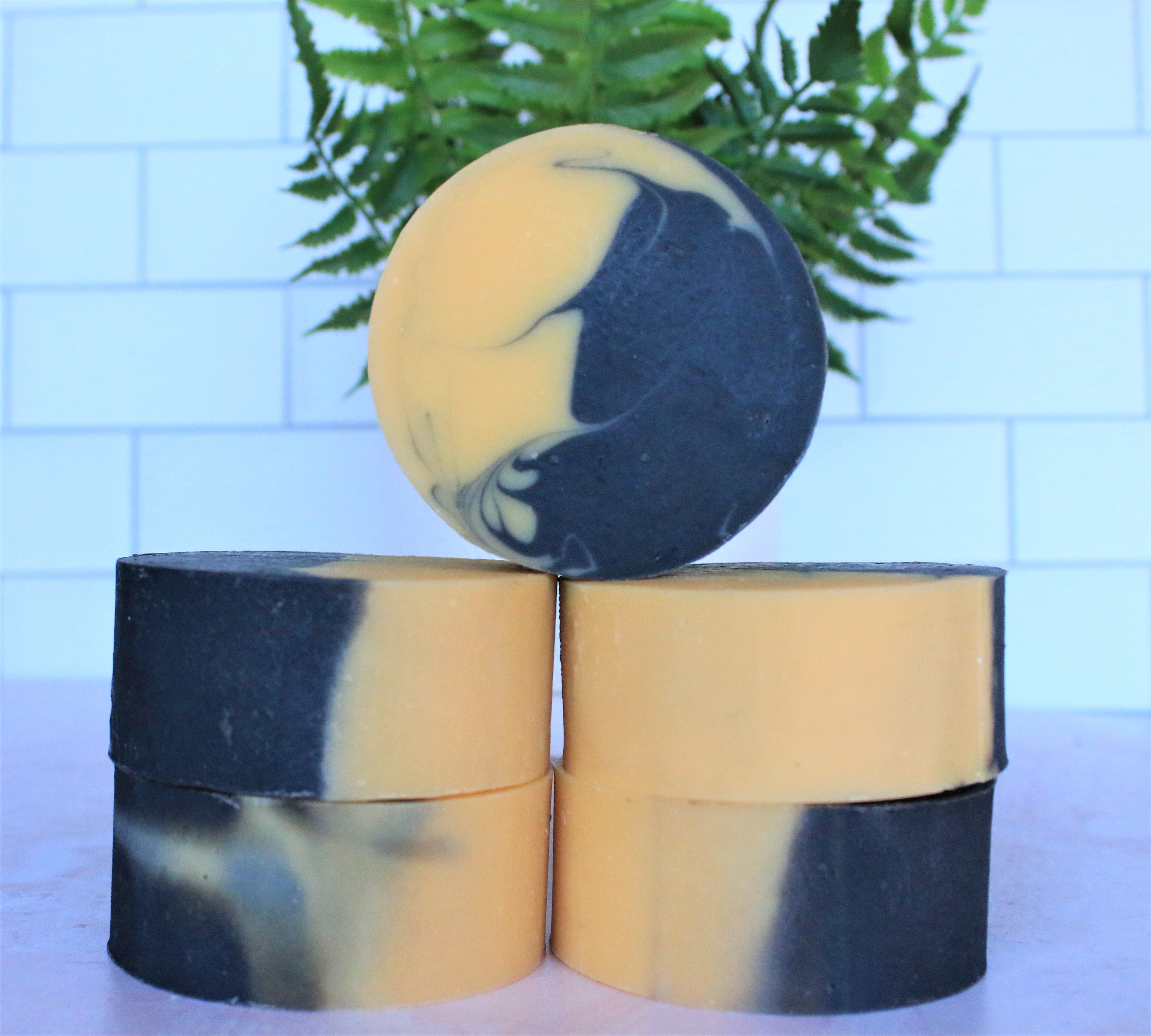 Charcoal and Turmeric handcrafed soap made in Toronto